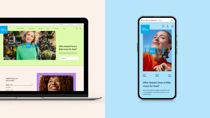 The unified booking site on laptop and mobile