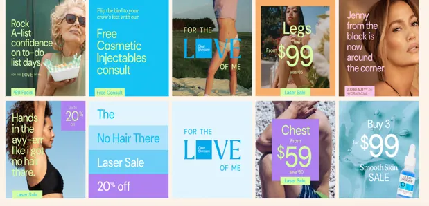 Campaign design system: headline, offer, brand and product treatments
